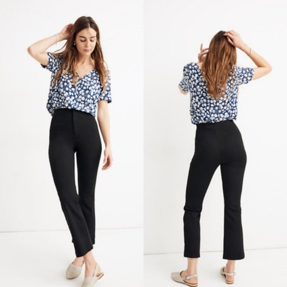 Madewell Fraser Demi-Boot Pants in Black Size 27